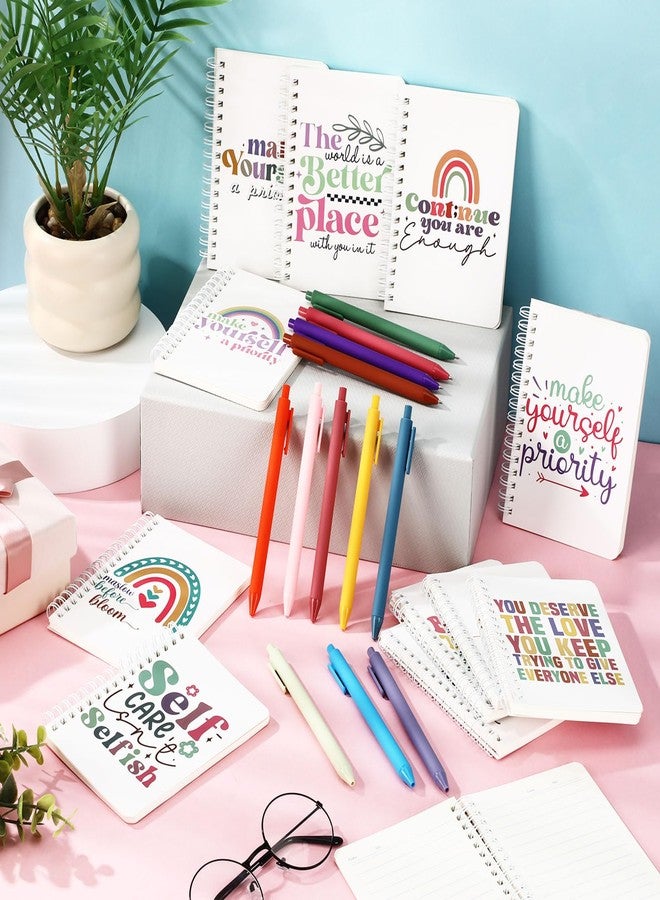 Resurhang 12 Sets Back to School Gifts for Students Teachers Bulk Mini Inspirational Notebooks with Pens Set Employee Appreciation Gifts for Coworkers Small Thank You Mental Health Self Care - Image 4